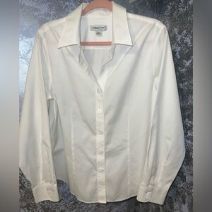 Coldwater Creek White Button-Down Classic No-Iron shirt